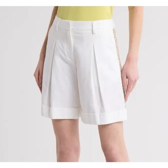 TWP Embellished High Waist Shorts In White Sz 4 - Picture 1 of 9